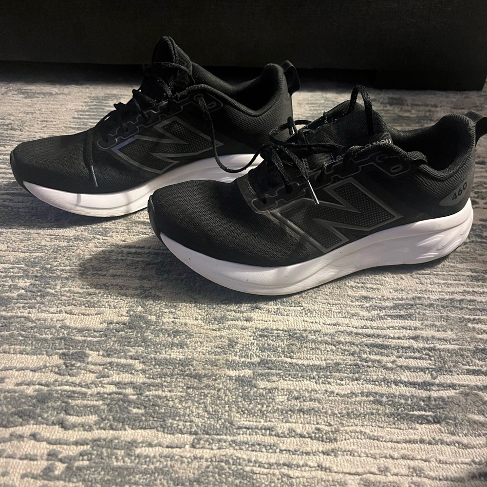 New Balance Men's Black Athletic Shoes with White Soles